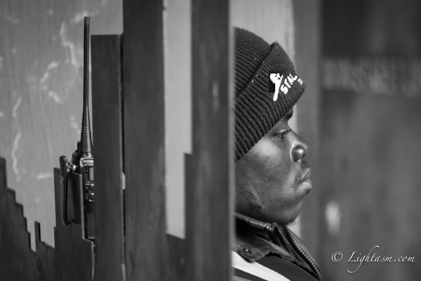 Security Guard Daydreaming at the Johannesburg art gallery photo walk