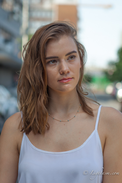 Pretty Instagram Model posing in the street