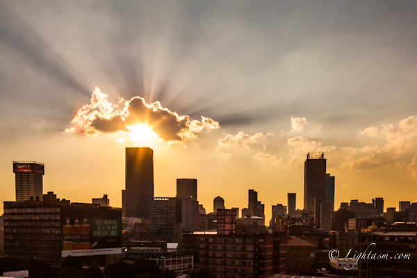 City sunset over Johannesburg